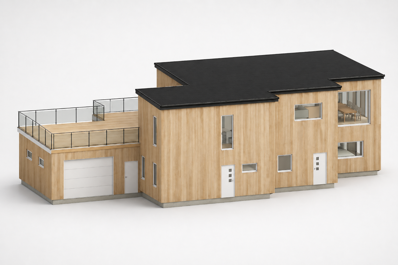 3D-modell av nybygg med utleiedel